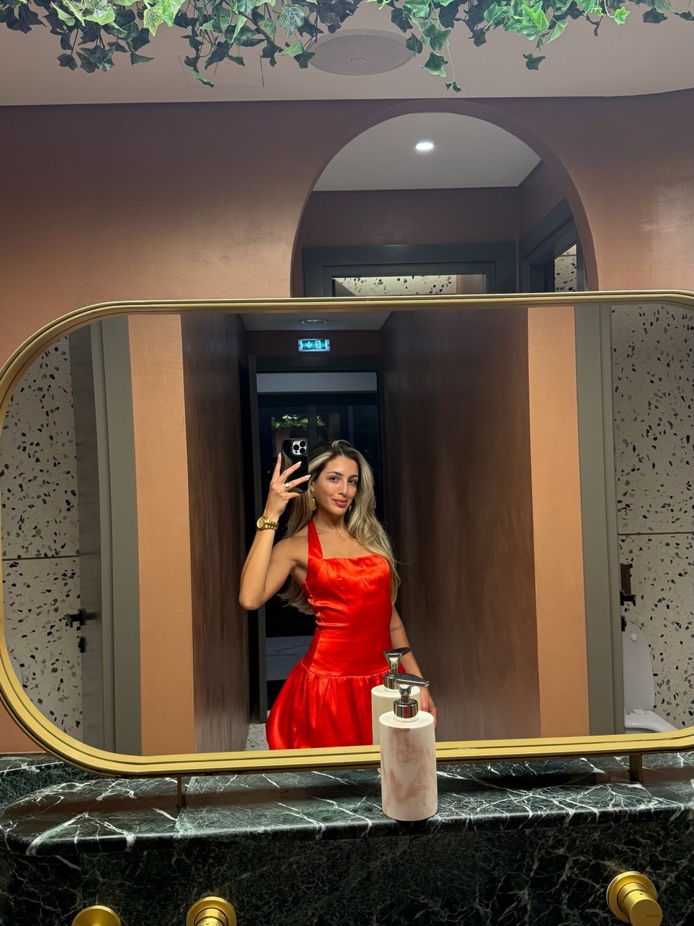 Zara Red Satin Mini Dress